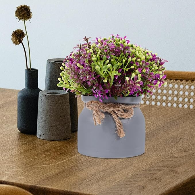 Garneck Artificial Orchid Bonsai Small Potted Fake Plant Lotus Color Simulation Floral Desktop Decor for Home Living Room Table