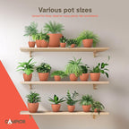 Planter Pots with Drainage Holes - Lightweight, Durable, and Space-Saving Pots for Indoor and Outdoor - Versatile Functionality, Simple Modern Design, Set of 3 Plastic Planter Pots - Terracotta