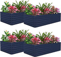 FOOWIN 4pcs 8x4x2ft Galvanized Raised Garden Bed, Planter Raised Garden Boxes Outdoor, Large Metal Raised Beds for Gardening, Garden Bed for Vegetables, Flowers, Herb,478 Gallon Capacity, Royal Blue