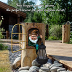 Garden Gnomes Statues with Solar Lantern Christmas Decorations, Outdoor Tree Hugger Gnome Decor Statue, Tree Face Figurines for Fence Wall Yard Home Birthday Gifts for Mum, Women