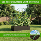 Large Cucumber Trellis with Grow Bag, 65" Tall Metal Garden Trellis for Climbing Plants Outdoor, Reusable Cucumber Trellis for Raised Bed with Netting for Tomatoes, Peas, Grapes Plant Support