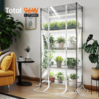 Bstrip Indoor Greenhouse with Grow Light, Mini Green House with 4 Pack T8 Full Spectrum Plant Lights with Timer, Indoor Greenhouse Cabinet for Indoor Plant, Seed Starting, Seed Tray, 29.5"x13.8"x59"
