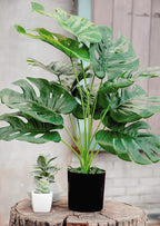 Toopify Artificial Palm Tree, 19" Large Fake Plants in Pot for Indoor and Outdoor Home Office Decor