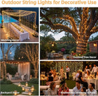 JMEXSUSS 200 LED String Lights Indoor Outdoor Clear Wire, Connectable Warm White Christmas String Lights for Bedroom, 66 Ft Twinkle Fairy Light Plug in for Wedding Home Tree Yard Patio Spring Decor
