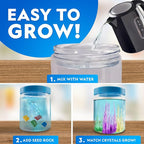 National Geographic Underwater Crystal Growing Aquarium Science Kit – Grow 8 Colorful Crystals Underwater | 360-Degree Secure Viewing Canister