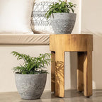 LA JOLIE MUSE Flower Pots Outdoor Garden Planters, Indoor Plant Pots with Drainage Holes, Plastic, Marble Pattern Grey, Set 2 (8.6 + 7.5 Inch)