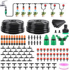 LasTool 98FT Drip Irrigation Kit,Automatic Garden Watering System with 1/4" Tubing,Adjustable Mist Sprayer Nozzles & Drip Emitters for Raised Bed,Patio,Lawn, Greenhouse-Easy DIY Installation