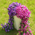 ATTGREAT Artificial Bougainvillea for Outdoors Faux Plants UV Resistant Flowers Fake Plastic Plants Realistic Silk Flowers for Porch Planter Garden Hanging Decoration, 2Pcs (Purple & Purple Red)