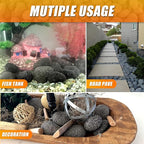 CJGQ 18 Lb Lava Rocks for Fire Pit,1"-2" Natural Pebbles Tumbled Lava Rock,Round Fire Pit Rocks for Portable Fireplaces Propane Gas Fish Tank Landscaping Garden Decoration