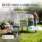 KING BIRD Large Raised Garden Bed with Cover Galvanized Elevated Planter Box with Legs 72×23×55 in for Backyard, Patio, Balcony, 700lb Capacity, Dark Grey