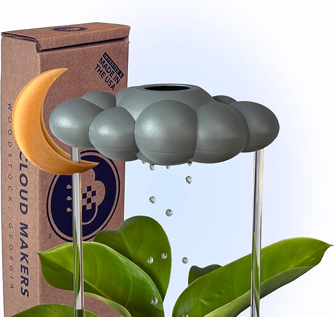 Stormy Dripping Rain Cloud with Moon Charm