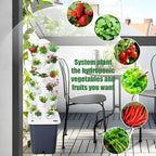 Vertical Hydroponics Garden Tower, 30-Plant Hydroponic Growing System with 10L Tank, 6 Layers Vertical Planter Towe Hydroponic Tower Garden, Automatic Watering for Home Indoor Gardening System Black