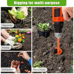 Insaga 1.6" x 9" Auger Drill Bit for Planting, 2.5mm Thick Spiral Earth Drill Garden Auger for Post Hole Digger, Solid Steel Bright Orange Powder Coated, Fit 3/8'' Hex Drive for Bulb Flower Garden