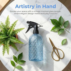 Glass Plant Mister Spray Bottle, 12oz Refillable Handheld Watering Can with Adjustable Nozzle, Fine Mist and Stream for Garden Flowers and Home Cleaning