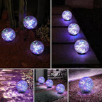 MLKNK Solar Globe Lights Outdoor Waterproof-Solar Balls-Solar Garden Lights-Orbs for Outside 2 Pack Cracked Glass Ball for Lawn Patio Yard Backyard Decorations