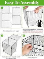 Kalolary 5 Packs Plant Protectors with Cover from Animals, 20''Large Square Wire Plant Cage Metal Garden Plant Protection Chicken Wire Cloche for Plant Flowers Vegetable (20'' x12.6''x 12'')