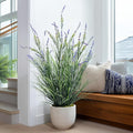 Lifelike Artificial Tall Grass Plant Indoor Outdoor Realistic Floor Plants Fake Lavender Faux Grass Plastic plantas Synthetic Pampas Grass for Home Office Wedding Patio Decor Housewarming Gift