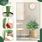 Der Rose 28'' Artificial Plants Large Fake Palm Tree Tall Fake Plants Indoor for Living Room Porch Balcony Patio Decor Outdoor (Black Pot)