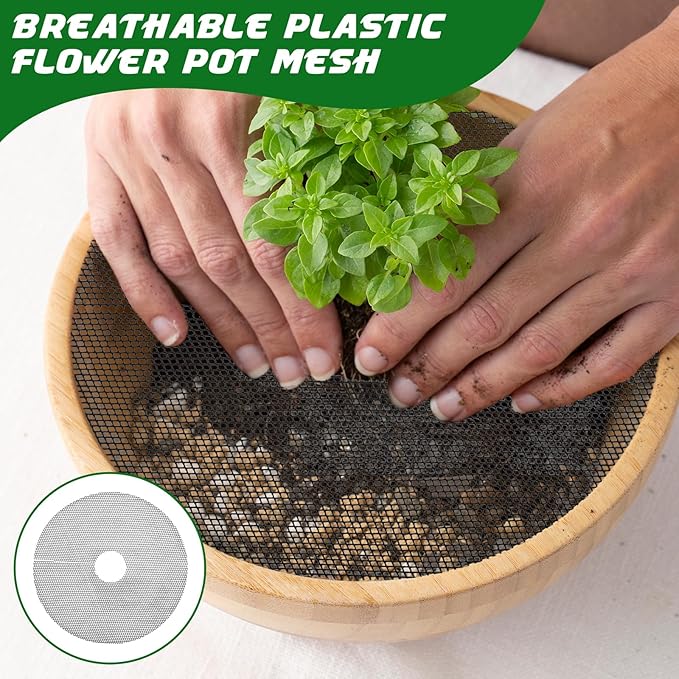 4 Pcs Plant Pot Grids, 11.8 Inch Cuttable Plant Pot Soil Covers Protectors Indoor Outdoor Plants Pots Soil Guard for Garden Plants Protector Ring for Landscaping
