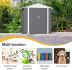Patiowell 6x4 FT Storage Shed, Outdoor Metal Sheds with Lockable Door and Sloping Roof, Waterproof Outside Utility Garden Tool Shed with Breathable Vents for Patio Lawn Backyard, Gray
