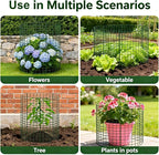 3 Pcs Plant Protector from Animals 12x16 Inch Metal Wire Mesh Garden Plant Cages for Gardening Supplies – Garden Plant Protectors with 30 Cable Ties, 9 Stakes & Gloves