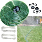 2026 Reinforced Sprinkler Hose & Soaker Hose for Yard - 100FT (50ft*2) Flat Garden Hose with Holes, Heavy Duty No-Kink Lawn Irrigation Hose (Includes Stakes, High Pressure Spray)