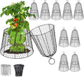 Alphatool Cloche Plant Protectors from Animals - 17.3" Hx11.8 D Chicken Wire Plant Covers with Removable Flip-Top Design, Rustproof Metal Garden Cloches Keep Rabbits, Squirrels, Birds Out - 10 Pack