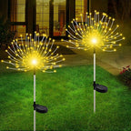 Solar Garden Lights Outdoor, 6 Pack 120 LED Twinkling Firework Lights Decorative with 2 Modes, Outdoor Waterproof Solar Starburst Light for Outside Yard Pathway Garden Decor, Warm White