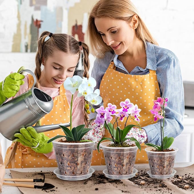 FUIJOL 6 Pack Clear Plant Saucer, Durable Plant Drip Trays Saucers for Pots, No Holes Water Catcher Trays for Indoor Outdoor Planter, Sturdy Base Plate (Clear, 3"-6Pack)