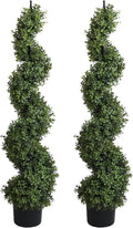 48'' Spiral Artificial Topiaries Trees Outdoor Front Door Decor Set of 2