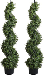 48'' Spiral Artificial Topiaries Trees Outdoor Front Door Decor Set of 2