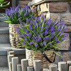 Waipfaru 20 Bundles Artificial Plants Outdoor,Fake Flowers UV Resistant Outdoor Fake Plants,Faux Lavender Shrubs for Window Garden Patio Hanging Planter Pathway Front Porch (Purple)