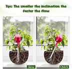 Rose Self Watering Globes for Indoor Plants - 4Pcs Iridescent Glass Plant Watering Devices with 100ML Water Bulbs, Rainbow Plant Watering Insert for Outdoor Flowers