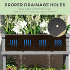 Outsunny Raised Garden Bed with Trellis for Climbing Plants, Vegetable, Grape Vines, Elevated Planter Box with Legs, Drainage Holes and Filter for Outdoor Garden, Patio, Gray