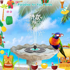 Solar Fountain Cyan Flower, Upgrade 3.5W Solar Bird Bath Fountains, Solar Powered Water Fountain with 7 Nozzles, 4 Fixed Pipes for Hummingbirds, Bird Bath, Garden, Pool, and Pond