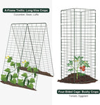 Amoskey Cucumber Trellis, Garden Trellis for Climbing Plants Outdoor, Foldable A-Frame Trellis, Cucumber Trellis for Raised Bed for Cucumbers, Peas, or Tomatoes (Green, Small Grid 48‘’H*34''W)