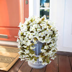 HyeFlora Bougainvillea Artificial Hanging Flowers Plants for Outdoors Decoration, 2pcs Faux Bougainvillea Vines White Fake Flowers Realistic UV Resistant Silk Flowers for Outside Planter Yard Gardens