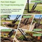 Post Hole Digger, 54” Manual Plant Hole Digging Tool for Gardening, Soil Plugging, Cultivating, Weeding,Heavy Duty Metal Holes Digger Tool with Sharp Blades for Fence Installation Bulbs Planting