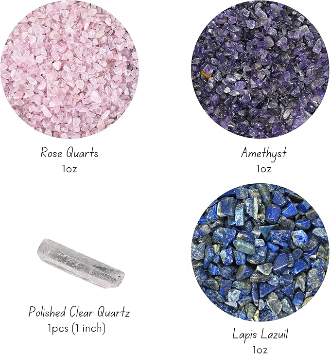 Cute Farms Terrarium Starter Kit | Moss, Vermiculite, Soil, Pebbles, Plant Food, & Finishing Tools (Large Kit + Live Plants + Crystals)