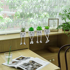 Set of 4 Small Faux Succulents in Cement Pots with Hanging Legs, Potted Mini Fake Plants for Desk, Office Cubicle, Kitchen, Bathroom, Wall Shelf Decor, Room & Bookshelf Ornament