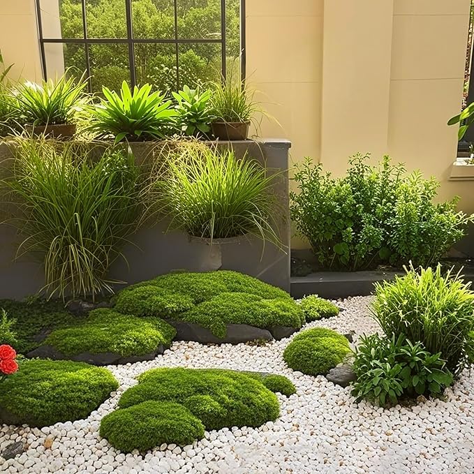 Fake Green Moss for Decorating, Artificial Moss for Aquarium Model Crafts Table Centerpieces Decor (Green, 200g/7oz)