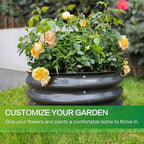 GARDMAX 2x2x1FT Galvanized Round Raised Garden Bed Kit, Metal Planter Boxes Outdoor with Easy Assembly, Large Garden Bed for Vegetables, Fruits, Flower, Herbs Dark Gray