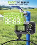 HIRALIY 59FT Greenhouse Misting Drip Irrigation Kit with Water Timer, Quick Connector Design Garden Watering System, Automatic Irrigation System with Tubing, Nozzles for Hanging Plants, Raised Bed