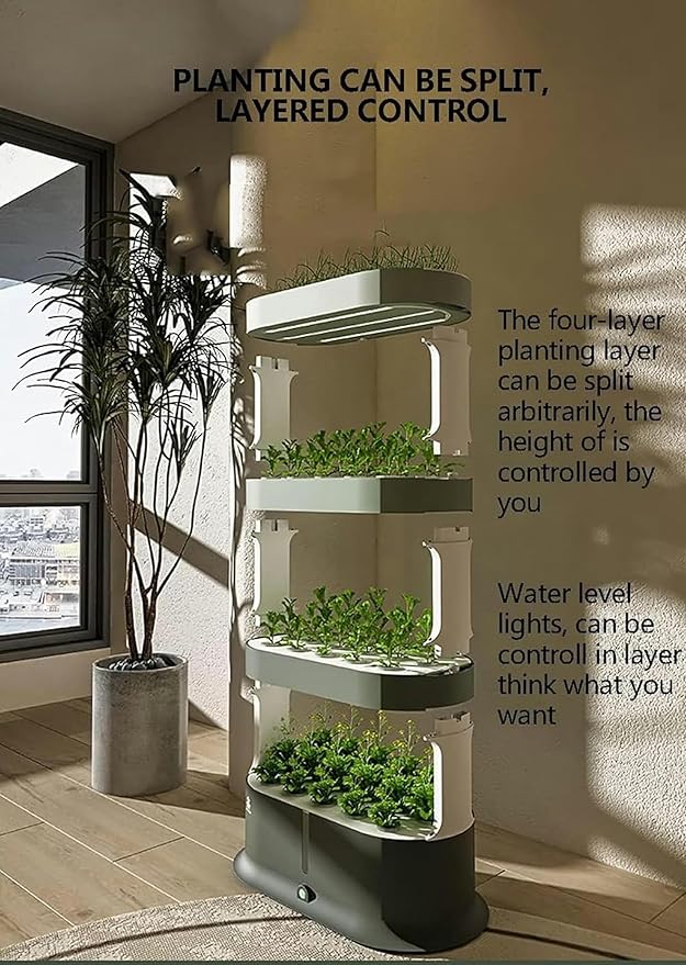 FLTRGO Garden Hydroponic Growing System 48 Pods Hydroponics Tower, Plant Germination Kit Aeroponics Growing Kit with LED Grow Light & Automatic Watering, Smart Garden Planter Aquaponics
