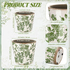 Beeveer 2 Pcs Farmhouse Ceramic Planters Gifts Set 5.1"x 5.5" Christmas Vintage Flowers Pots Green Ice Crackle Glazed Plants Pots with Drainage for Rustic Boho Indoor Outdoor Plants Home Office Decor
