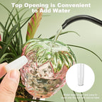 Strawberry Plant Watering Globes Set of 2, Large Water Bulbs for Indoor Plants, Glass Self Watering Planter Insert, Top-Fill Watering Globes for Indoor Outdoor Plants
