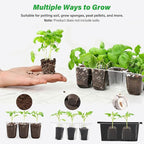 Bonviee 5-Pack Seed Starter Tray Seedling Kits,Plant Starter Kit with Adjustable Humidity Dome and Base Indoor Greenhouse Mini Propagator for Seeds Growing Starting (12 Cells per Tray,Black)
