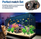 CousDUoBe Fish Broken Barrel Decor Fish Tank Decorations Betta Fish Tank Accessories,Starfish Barrel x 1pc, Aquarium Plants x 8pcs