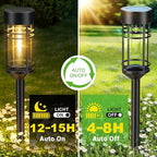 Amzarp 12 Pack Solar Garden Lights, Bright LED Solar Pathway Lights Outdoor IP65 Waterproof Rugged Shatterproof Auto On/Off for Landscape Garden Yard Walkway Driveway Lawn Lighting (3000K Warm White)