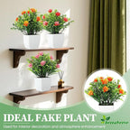 4-Pack Mini Faux Plants Spring-Inspired Artificial Flower Pots Indoor/Desk/Bathroom Decor Long-Lasting Greenery Gift Set